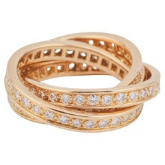 Cartier Vintage Trinity Anello con diamante in oro giallo 18k misura 5,5 51