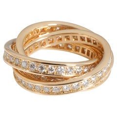 Cartier Vintage Trinity Diamant-Ring in 18k 3 Tone Gold 1,75 CTW