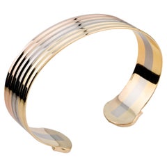 Cartier Vintage Trinity Double C Armreif-Manschettenarmband aus 18 Karat Gold