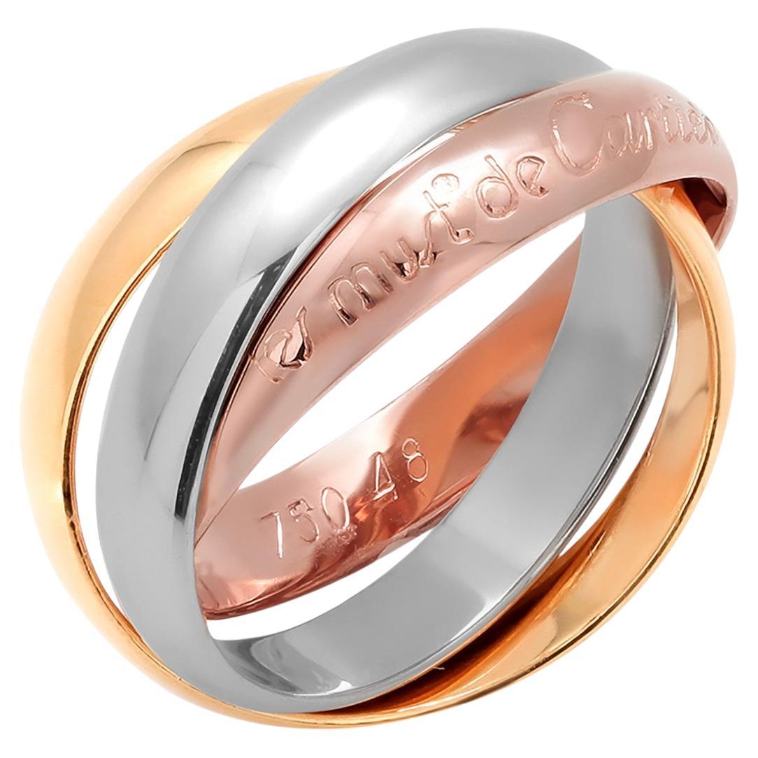 Cartier Vintage Trinity Tri Color 3 millimetri ogni fascia in oro 18 carati