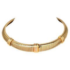 Cartier Vintage Tubogas  Tri Color 18K Yellow Gold Snake Collar Necklace
