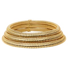 CARTIER, collier vintage Tubogas en or jaune, modèle africain
