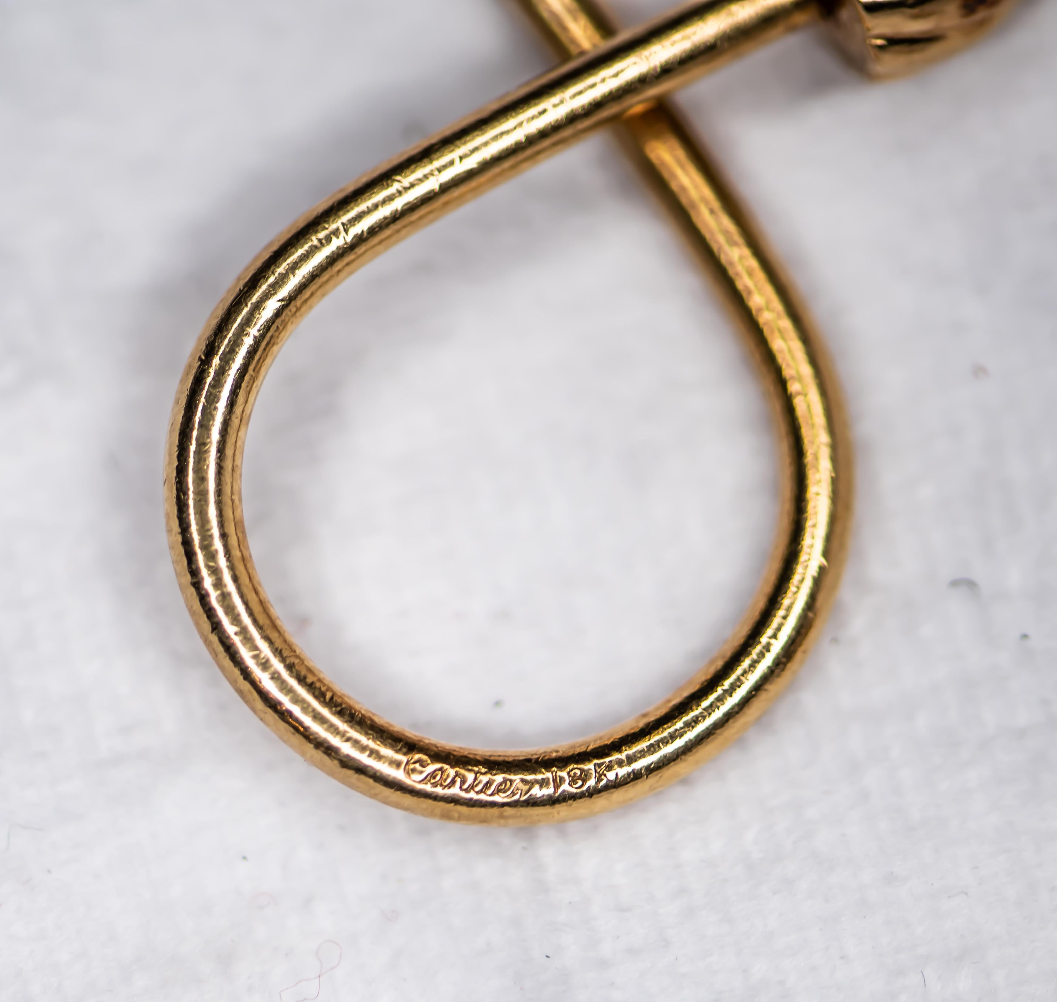 Artisan Cartier Vintage Unique and Rare 18 Karat Yellow Gold Fluted Top Key Holder For Sale