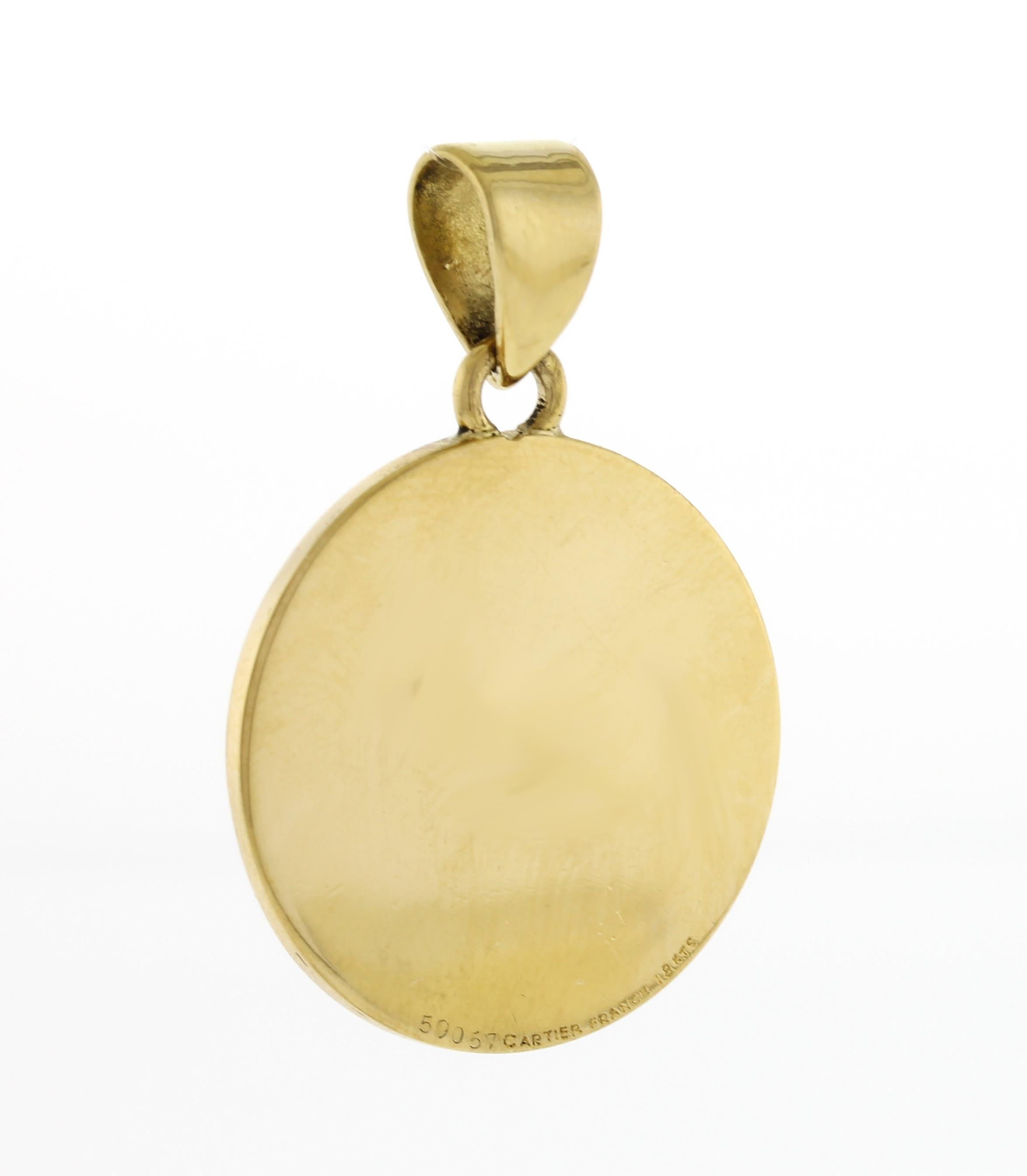 Women's or Men's Cartier Vintage Virgin Mary, Madonna Pendant by Emile Alodphe Monier