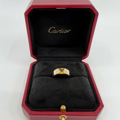 Cartier Vintage Citrino Amarillo Vivo Oro Amarillo 18k Anillo Tanque Solo EU53