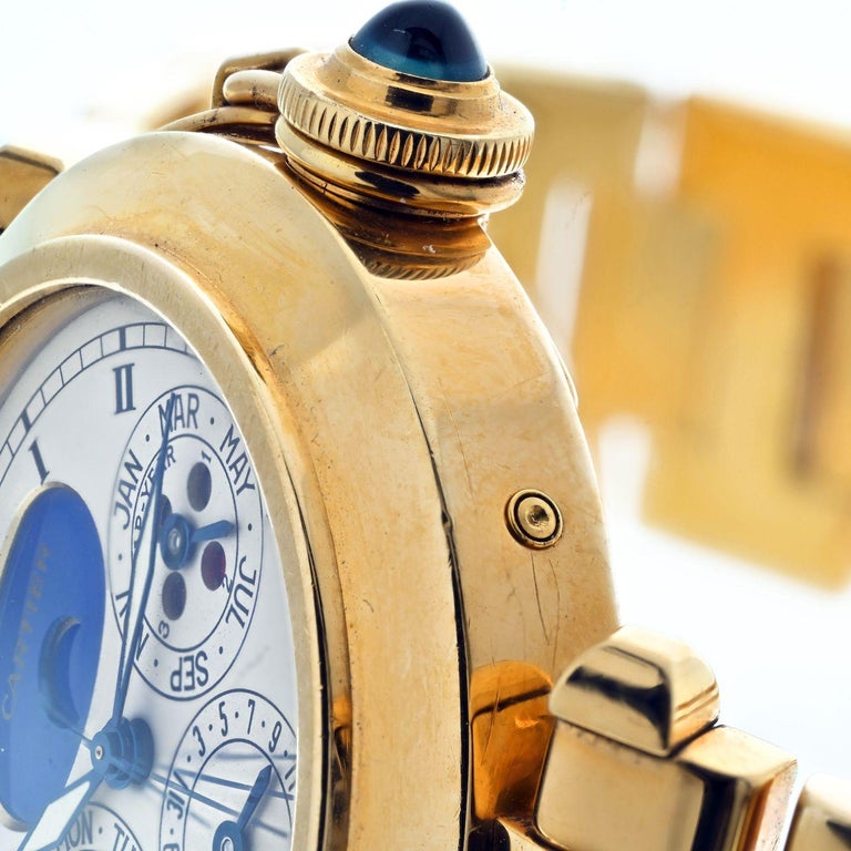 Cartier Vintage Pasha 18K Yellow Gold 38mm Perpetual Calendar Automatic