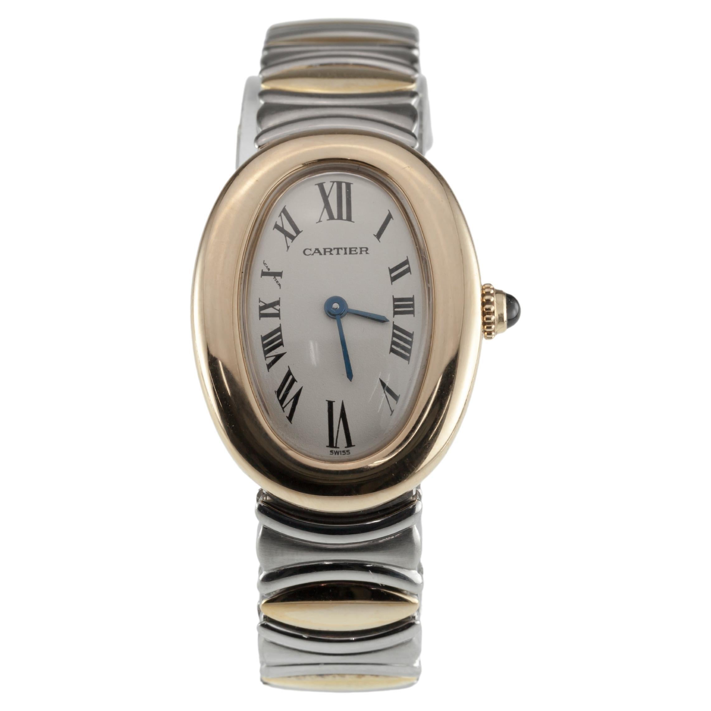 Cartier Montre Baignoire vintage à quartz bicolore pour femme