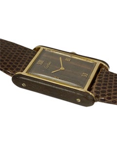 Cartier Vintage Wood Case and Dial Mechanical Wrist Watch