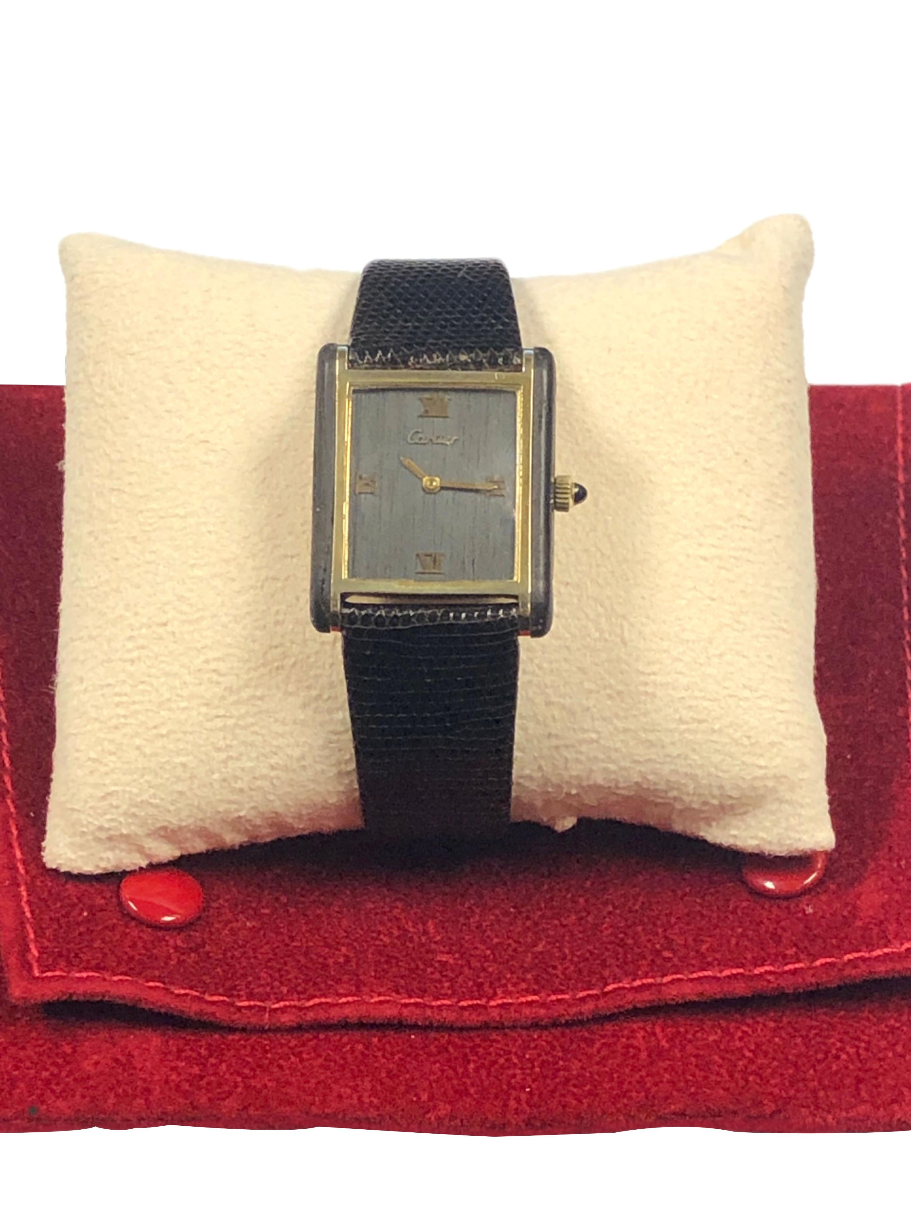 Women's or Men's Cartier Vintage Wood case and Dial Mechanical Wrist Watch