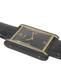 Cartier Vintage Wood Cased Tank Mechanical Wrist Watch