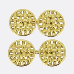 Boutons de manchette vintage tissés de Cartier