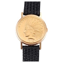 Cartier Vintage Yellow Gold 1914 Indian Head 10 Dollar US Coin Watch