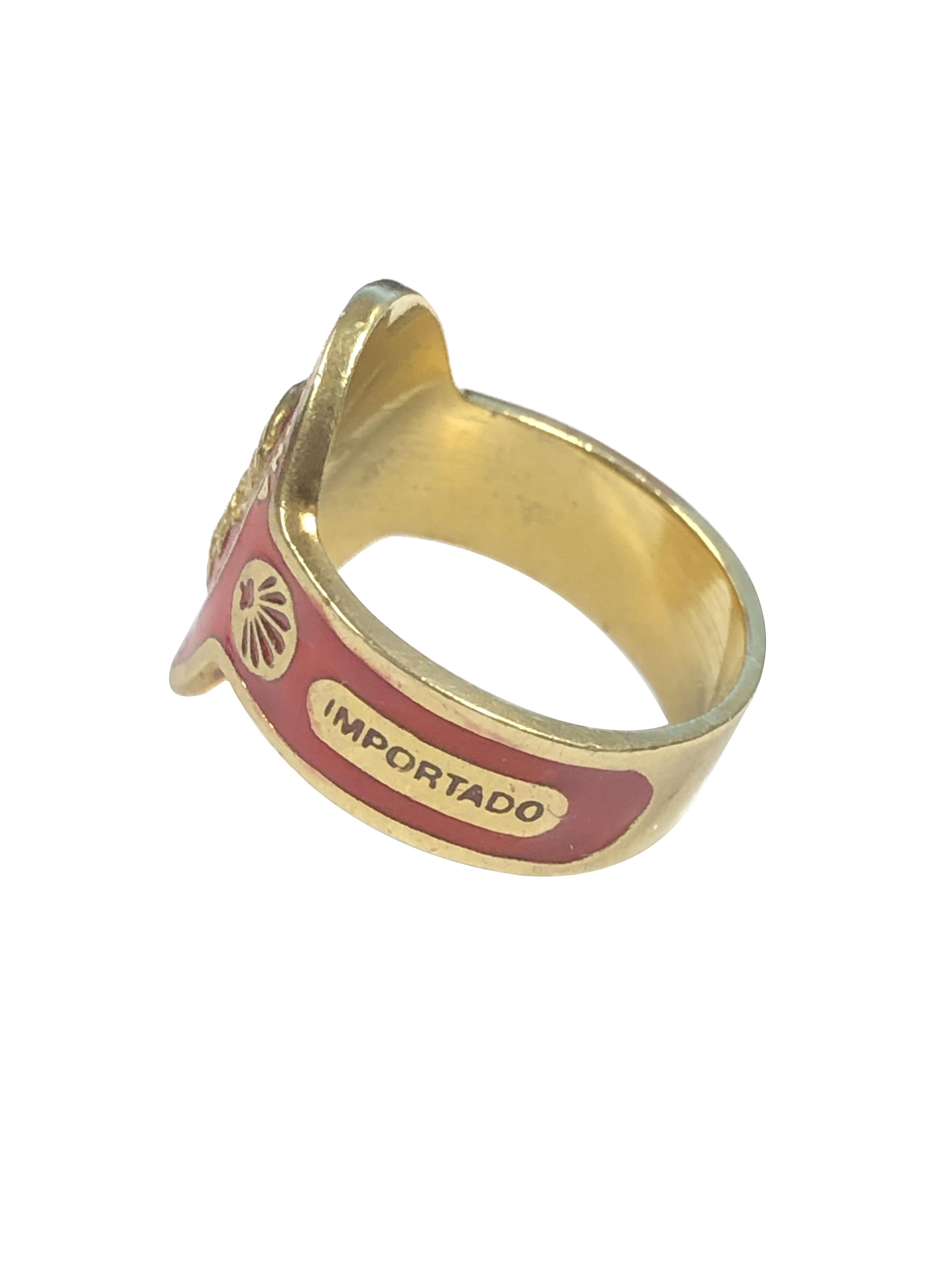 Cartier Vintage Yellow Gold and Enamel Cigar Band Ring In Excellent Condition In Chicago, IL