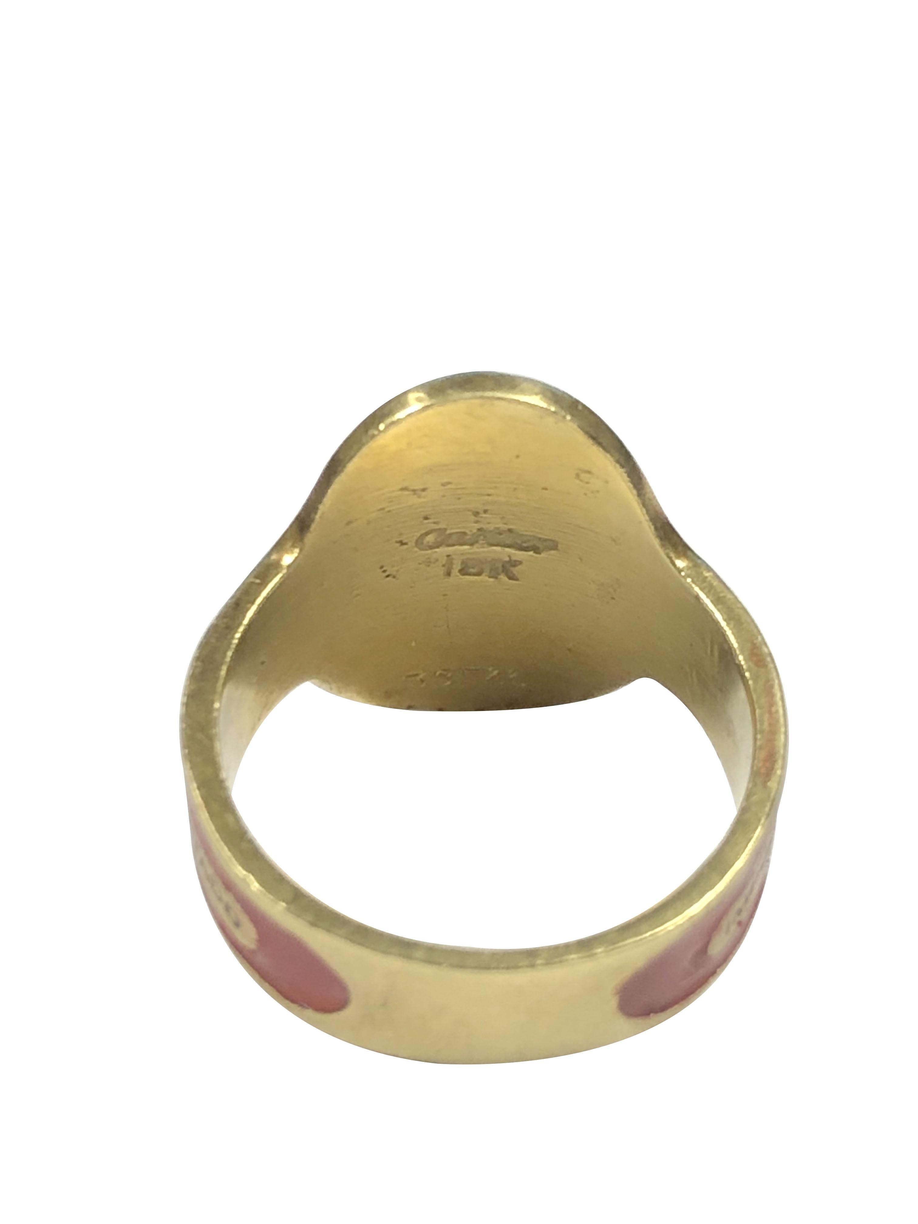Cartier Vintage Yellow Gold and Enamel Cigar Band Ring 1