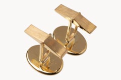 Cartier Vintage Yellow Gold and Enamel Cufflinks