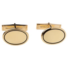 Cartier Vintage Yellow Gold and Enamel Cufflinks