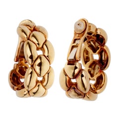 Cartier Vintage Yellow Gold Hoop Drop Earrings