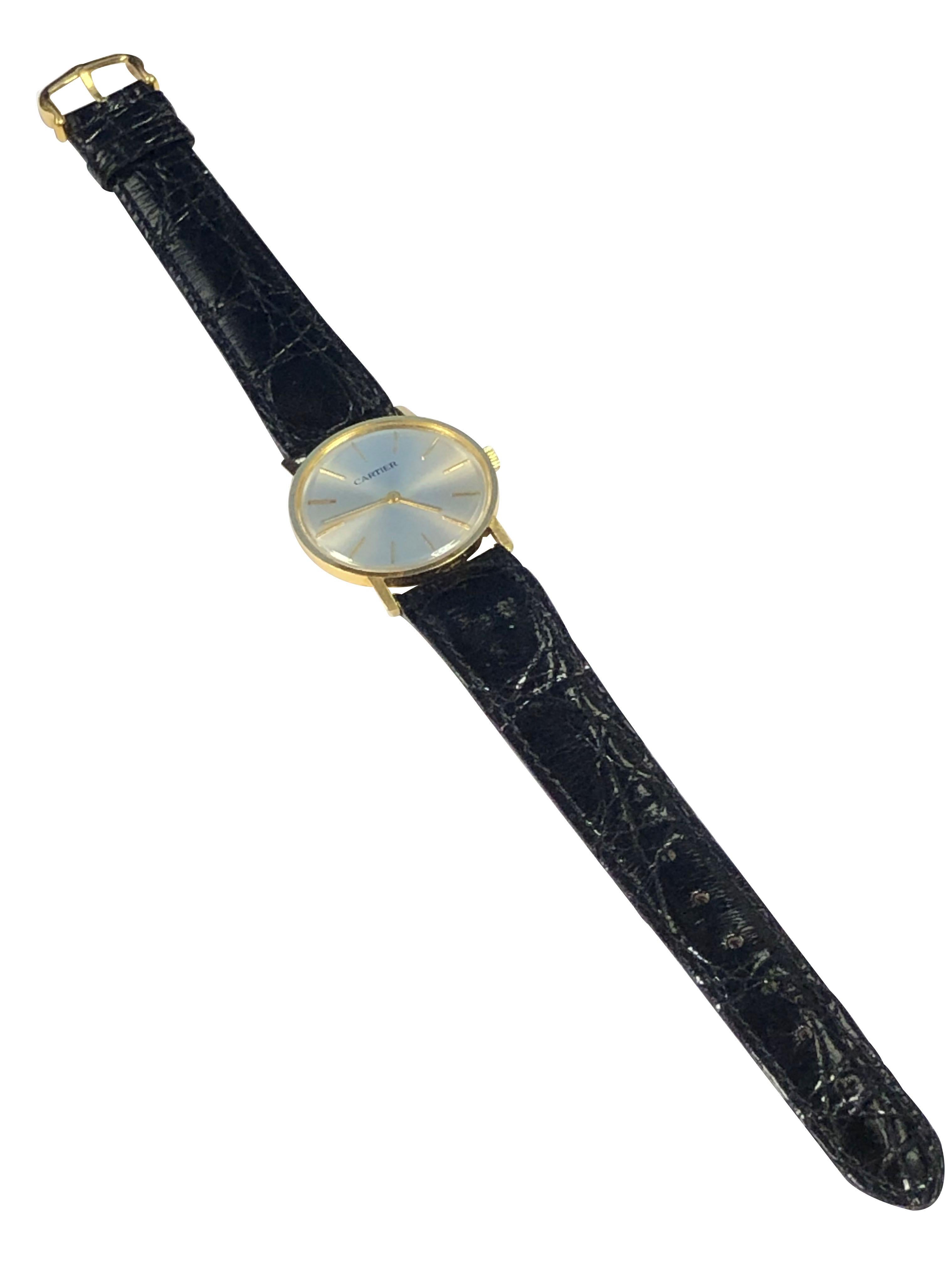 Cartier Vintage Gelbgold Mechanische Armbanduhr im Angebot 1