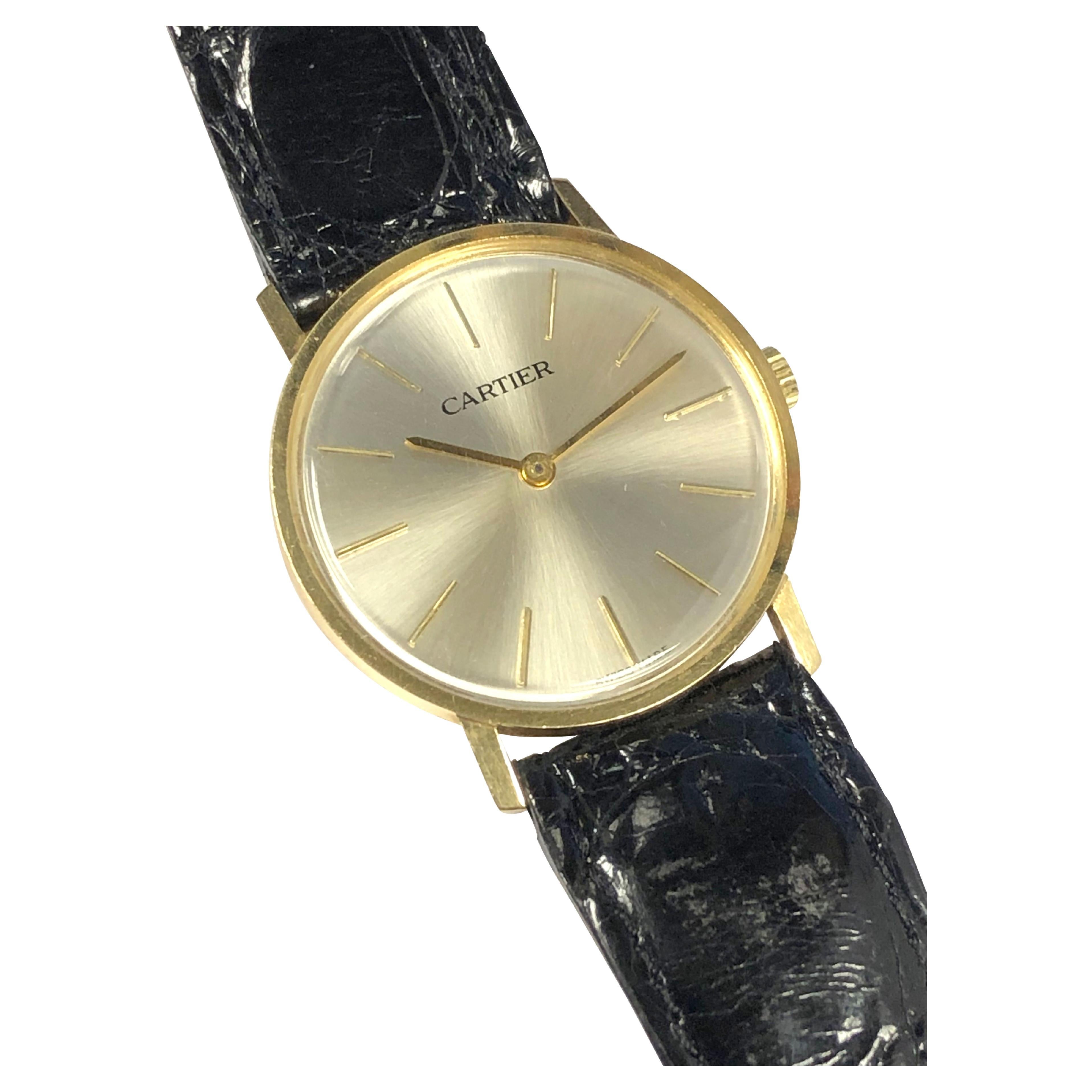 Cartier Vintage Yellow Gold Mechanical Wrist Watch