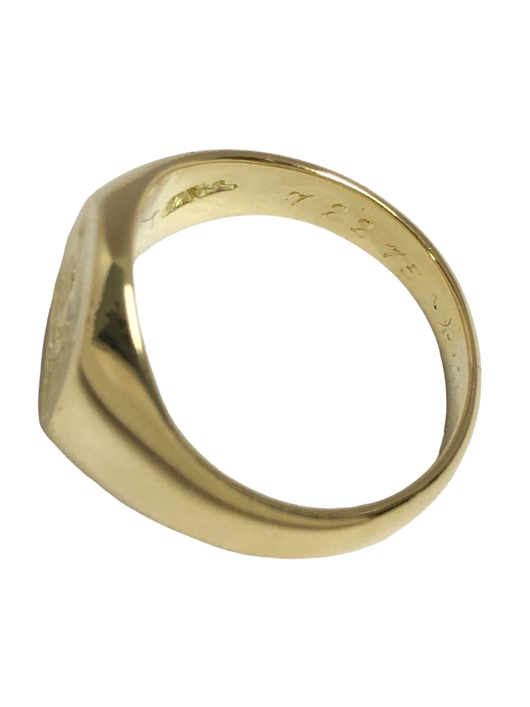 Cartier Vintage Yellow Gold Signet Ring 2