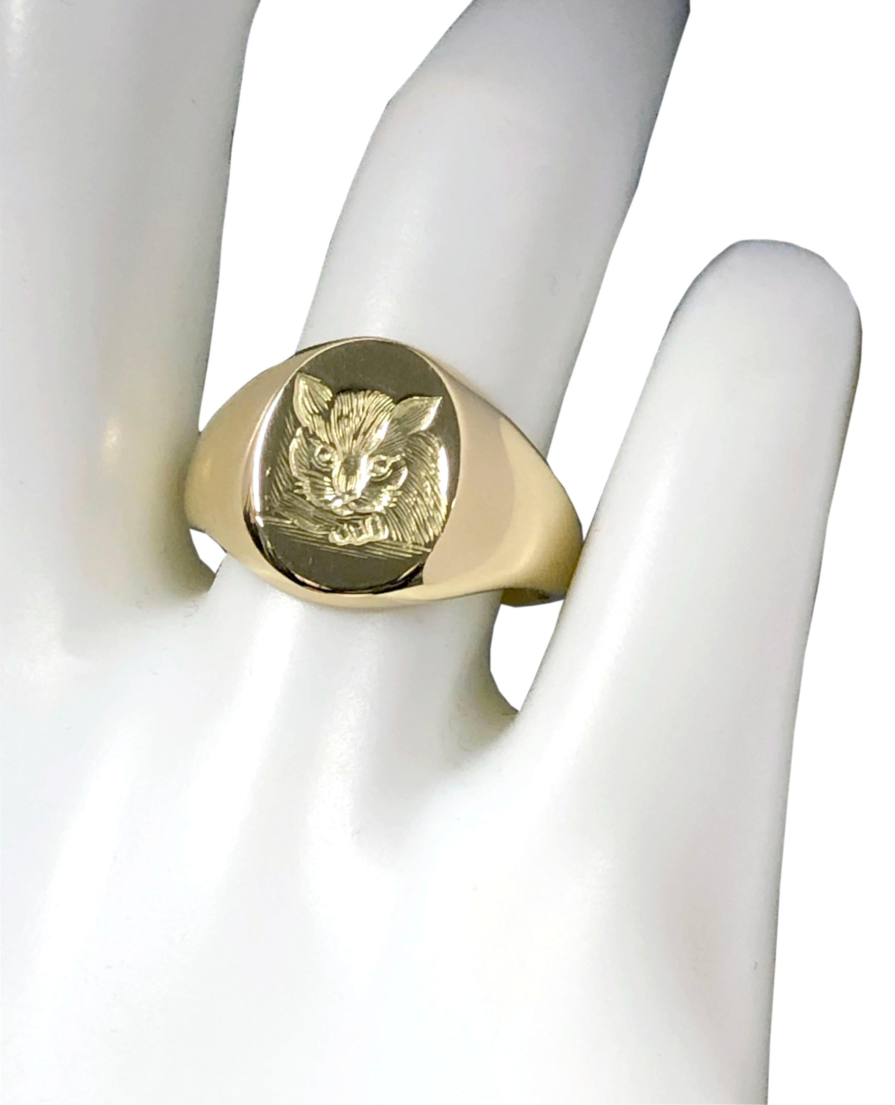 Cartier Vintage Yellow Gold Signet Ring 3