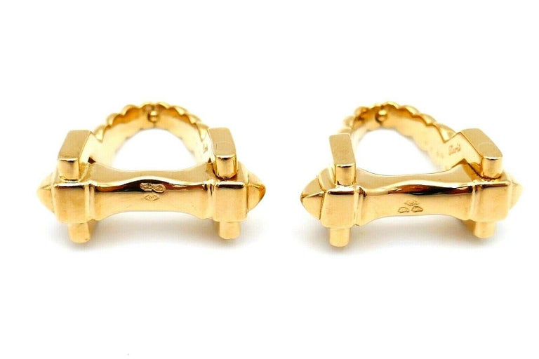 Cartier Vintage Yellow Gold Stirrup Cufflinks In Excellent Condition For Sale In Beverly Hills, CA