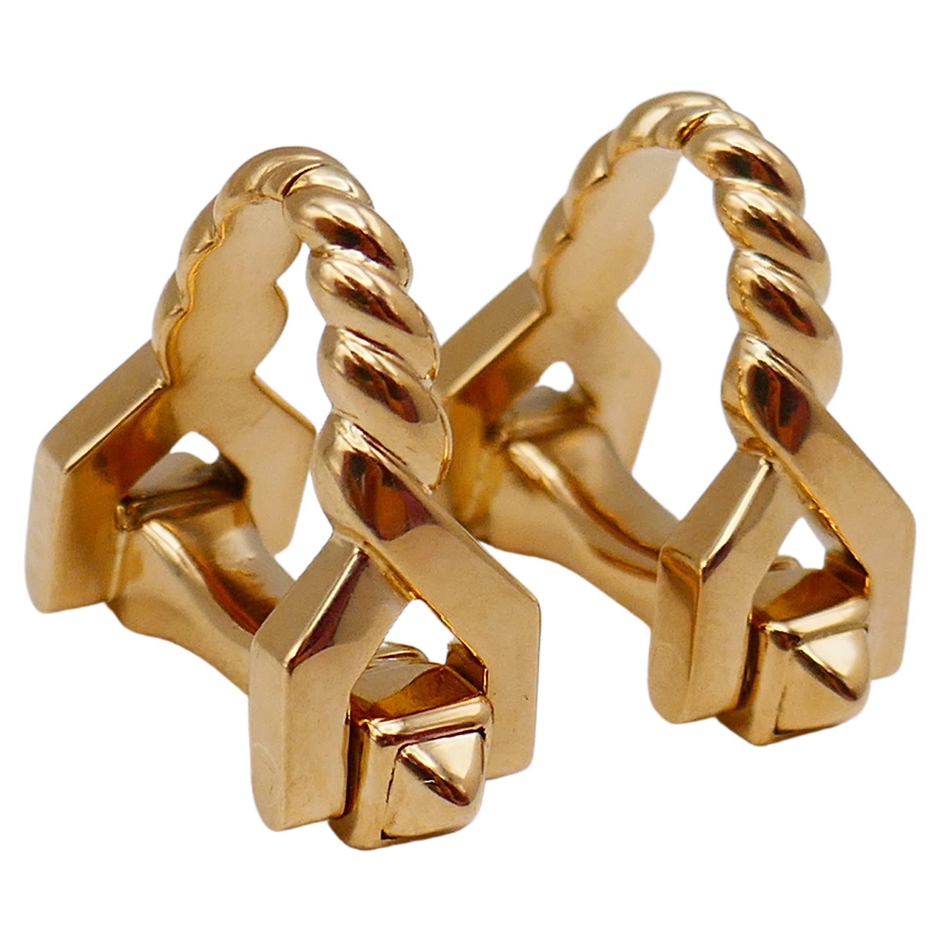 Cartier Vintage Yellow Gold Stirrup Cufflinks