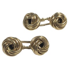 Cartier Vintage Yellow Gold Swirl Knot Cufflinks