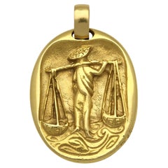 Ciondolo Zodiac Libra vintage di Cartier in oro giallo 18 carati, circa 1970