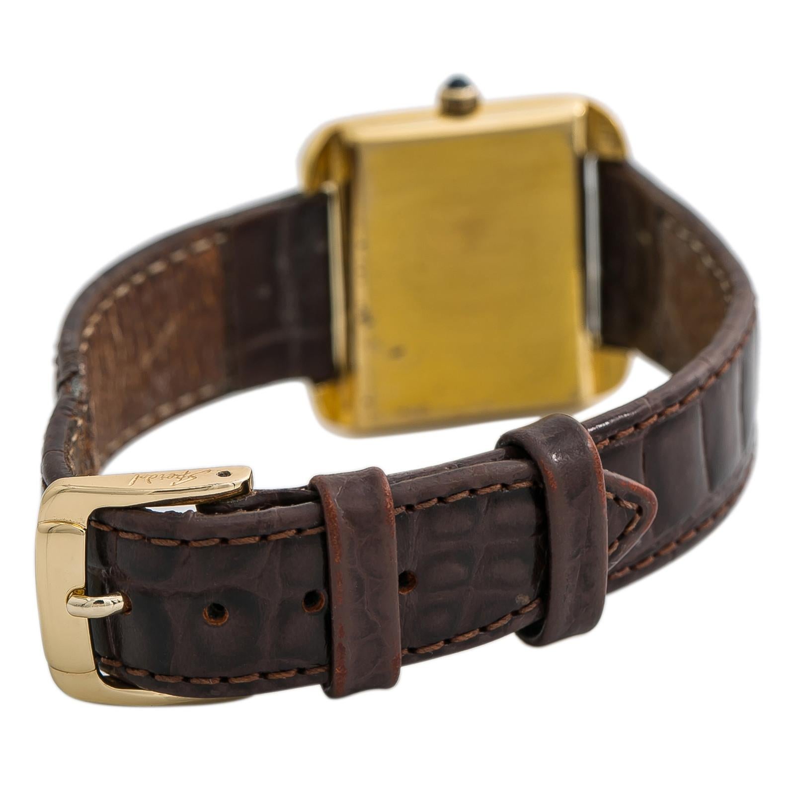 Contemporary Cartier Vintage1620, Brown Dial Certified Authentic