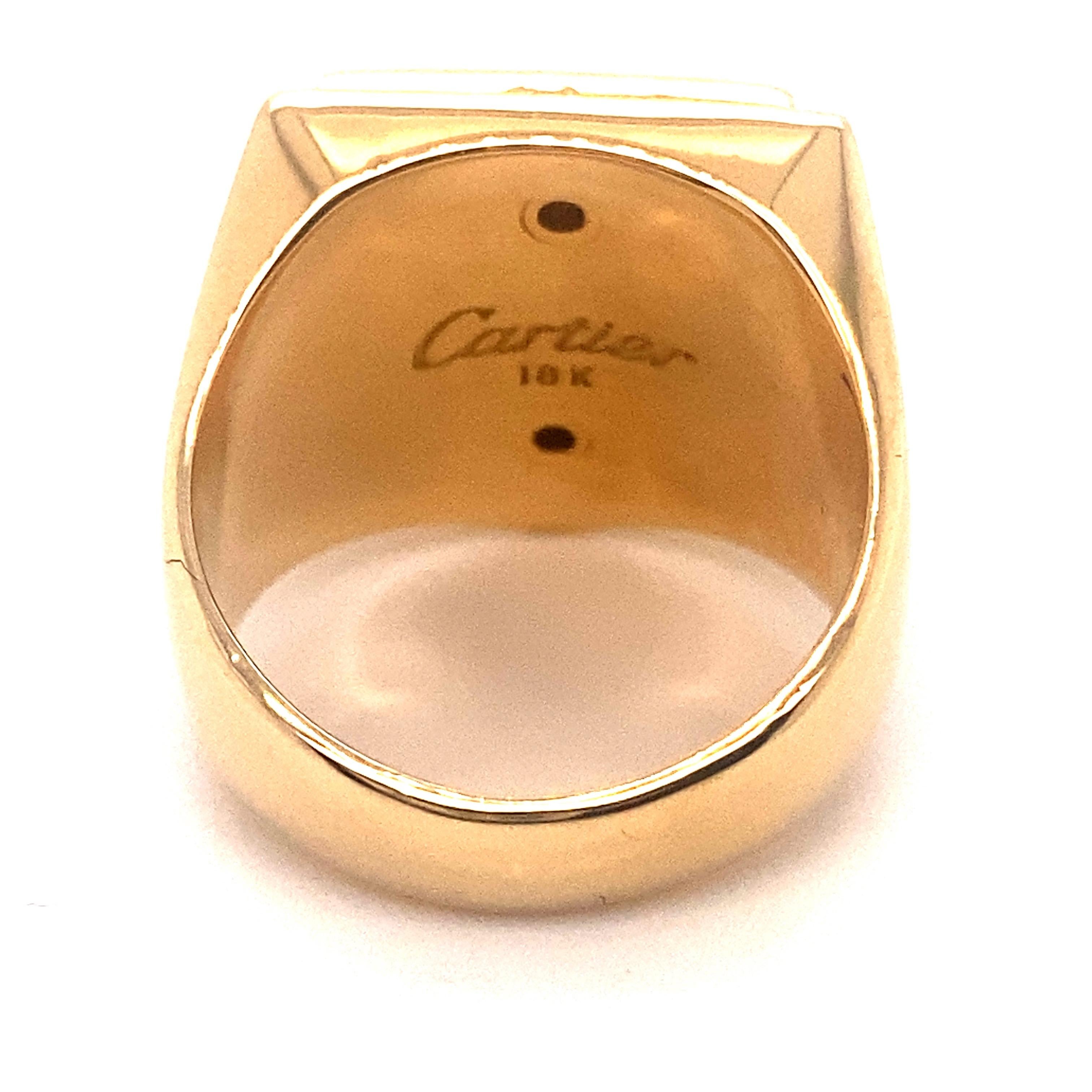 Cartier Vintage 1985 Lincoln Mercury Merkur Diamond and 18kt YG Signet Ring For Sale 1