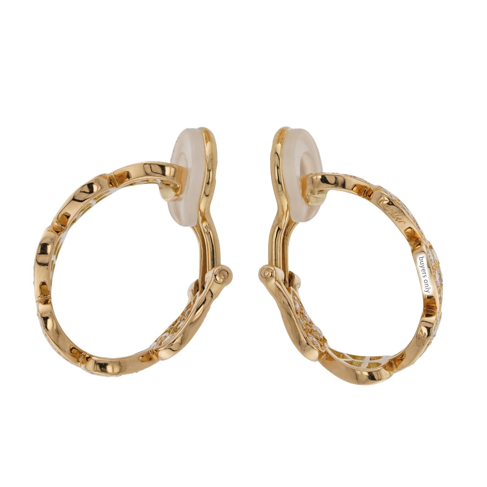 Women's CARTIER Virgo Diamond Yellow Gold Heart Wrap Earrings For Sale