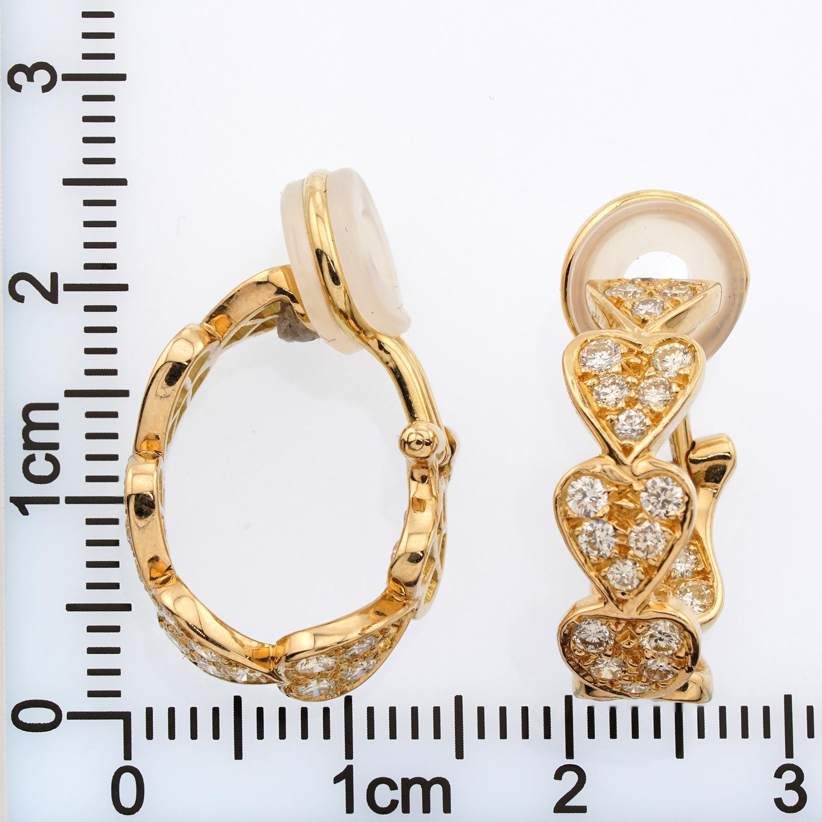 CARTIER Virgo Diamond Yellow Gold Heart Wrap Earrings For Sale 2