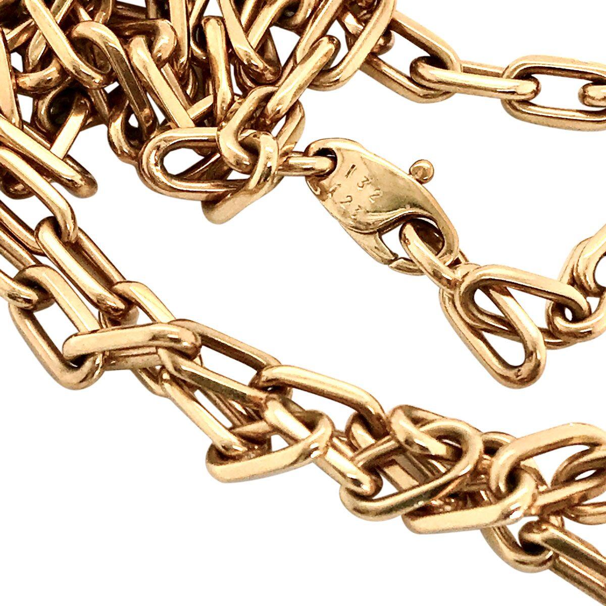 Princess Cut Cartier Vizantija Gemstone Set Pendant and Cartier 18 Karat Yellow Gold Chain