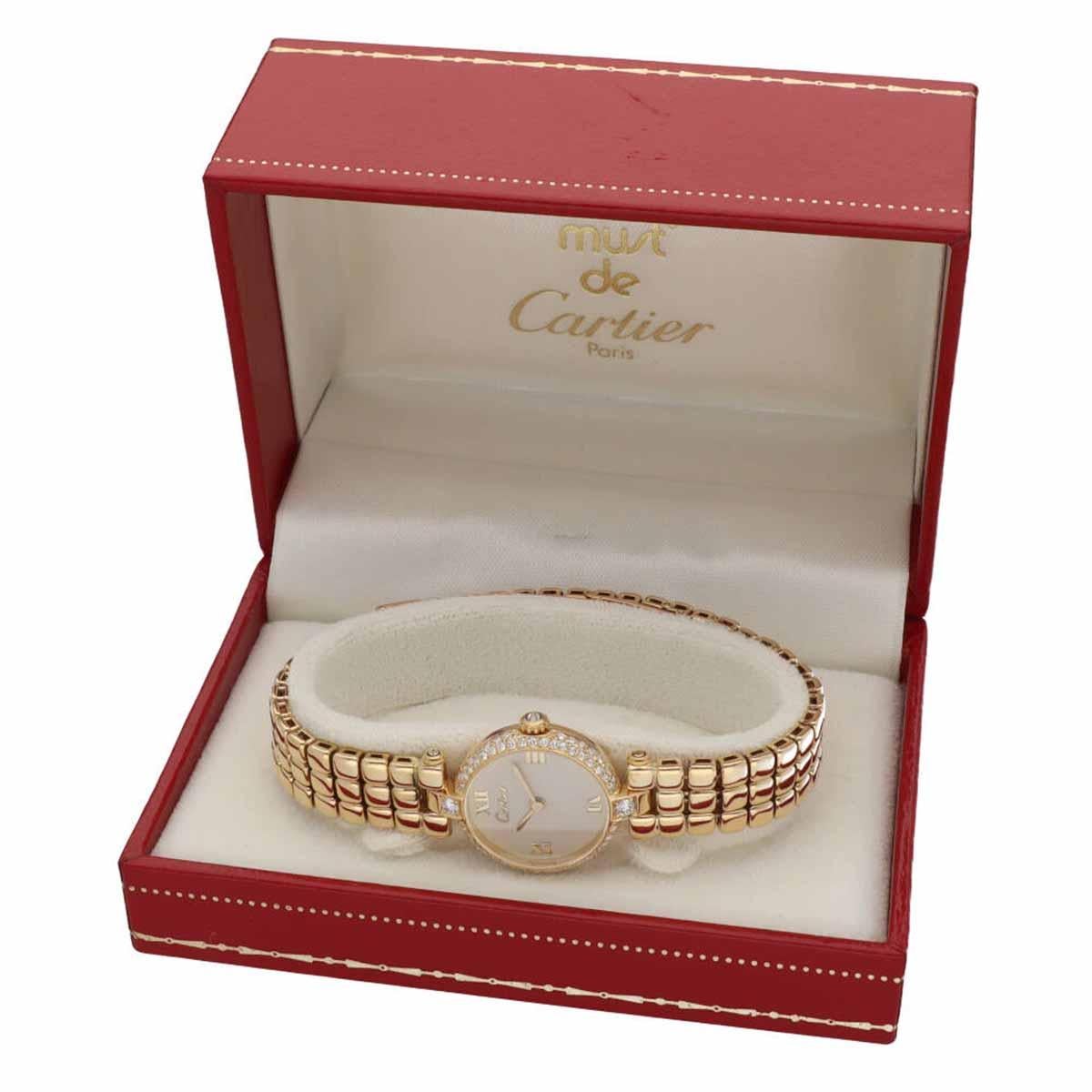 Cartier Montre VLC Vendome SM en or jaune 18 carats et diamants 3