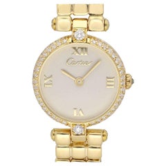 Cartier VLC Vendome Diamond Watch SM 18 K Yellow Gold