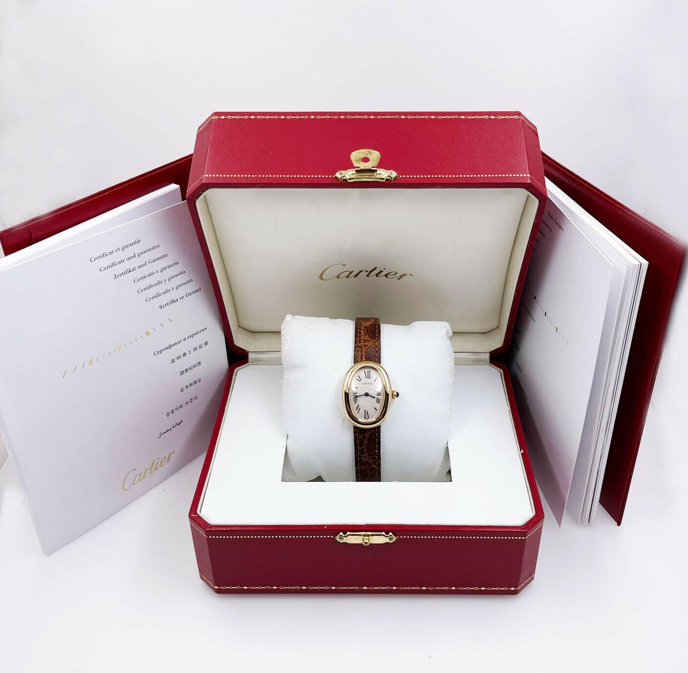 Reference Number: 1954



Year: 2010

 

Model: Baignoire

 

Case Material: 18K Yellow Gold

 

Band: Brown Leather Band

 

Bezel:  18K Yellow Gold

 

Dial: Ivory 

 

Face: Sapphire Crystal 

 

Case Size: 31mm x 22mm

 

Includes: 

-Cartier