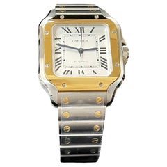 Cartier W2SA0016 4075 35,1 mm Santos de oro amarillo de 18 quilates y papel caja de acero inoxidable
