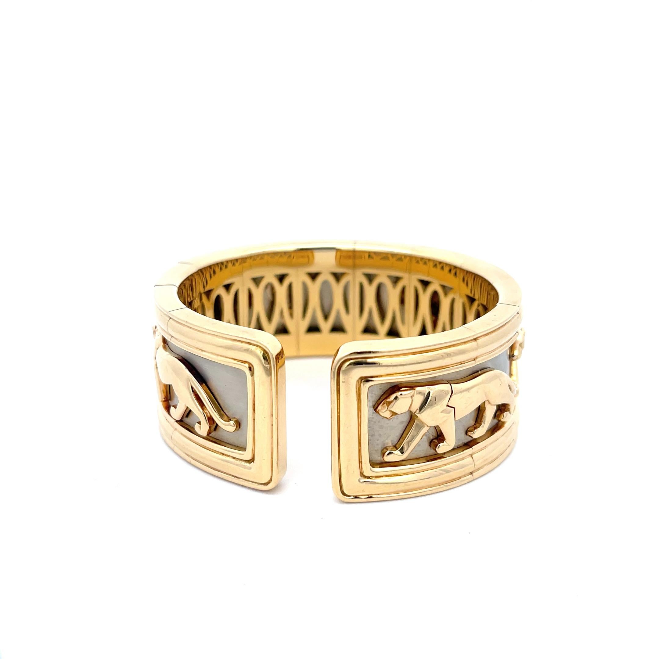 Cartier Panther-Manschettenknöpfe 18K Gold 1