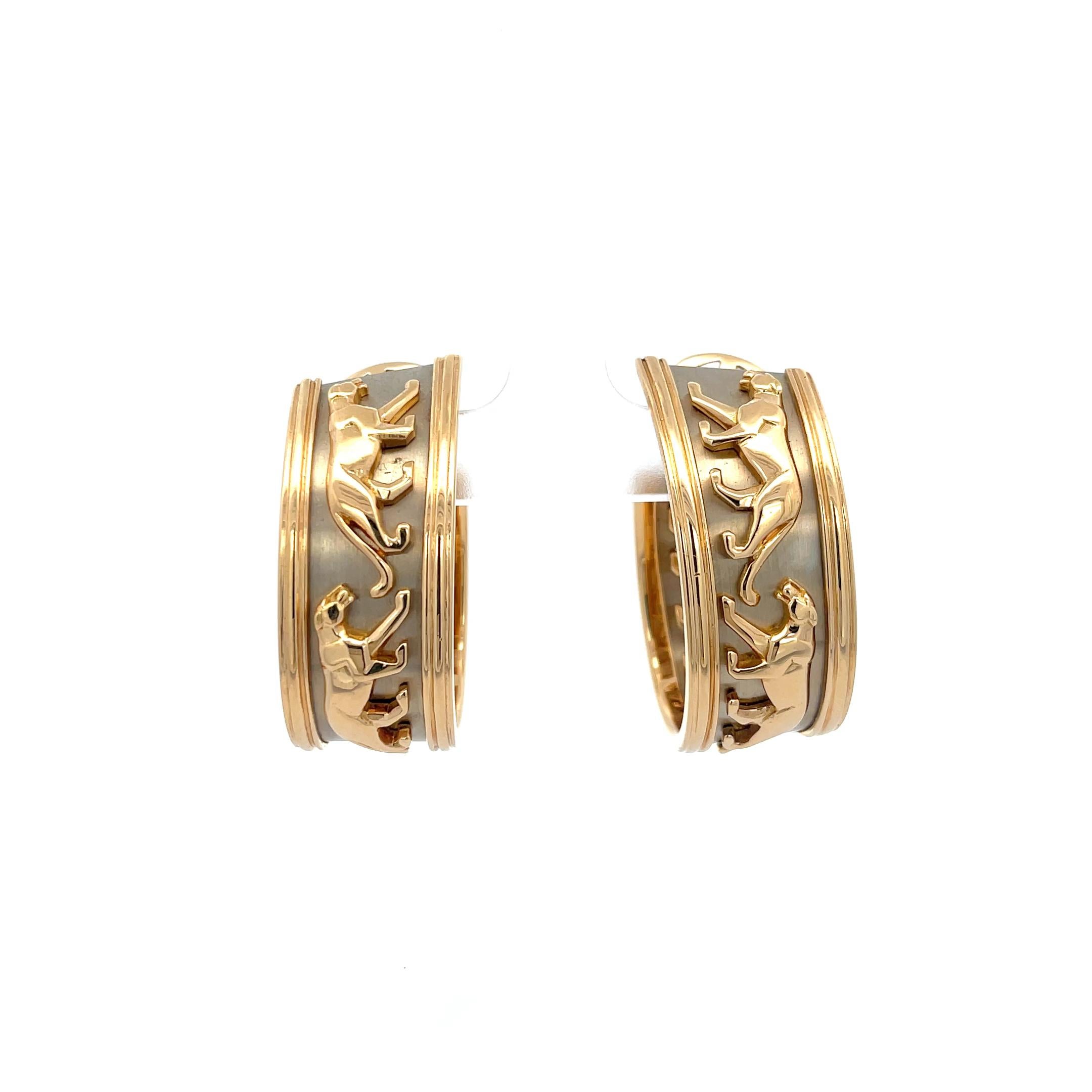 Cartier Walking Panther Earrings 18K Gold 1