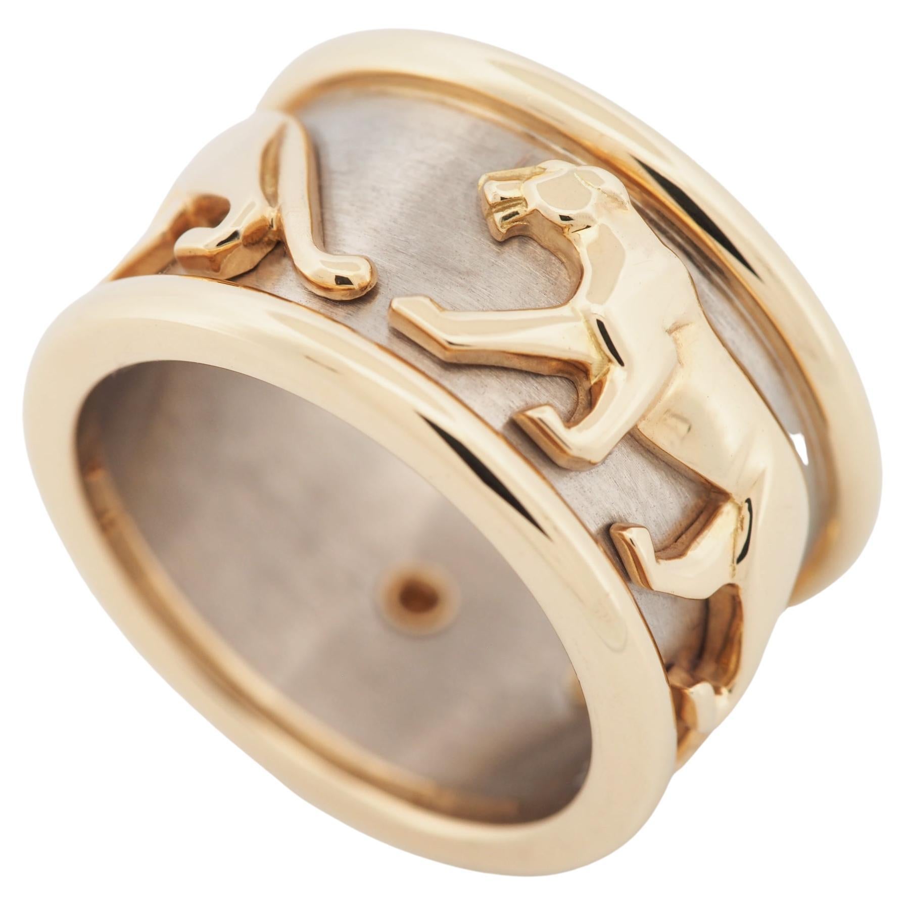 Cartier Walking Panther Mahango Ring WG /  YG 52