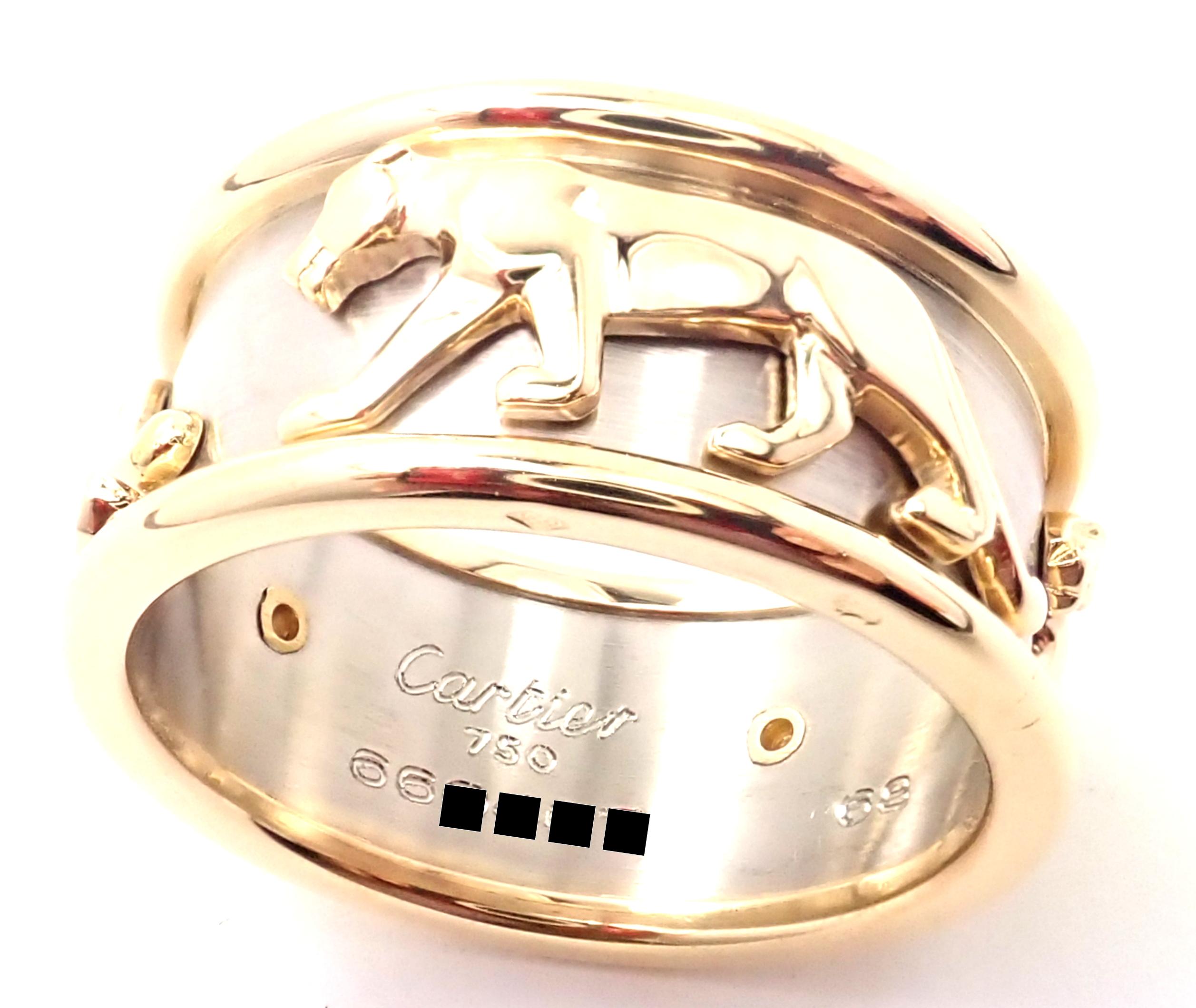 Cartier Walking Panther Panthere Band Yellow Gold Ring In Excellent Condition In Southampton, PA