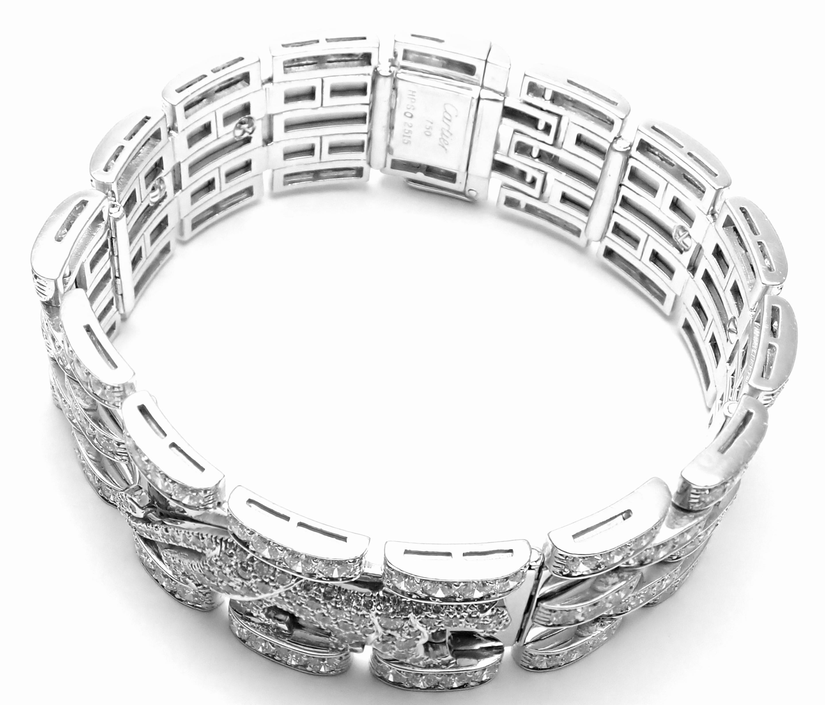 Cartier Walking Panther Panthere Diamond White Gold Bracelet 2