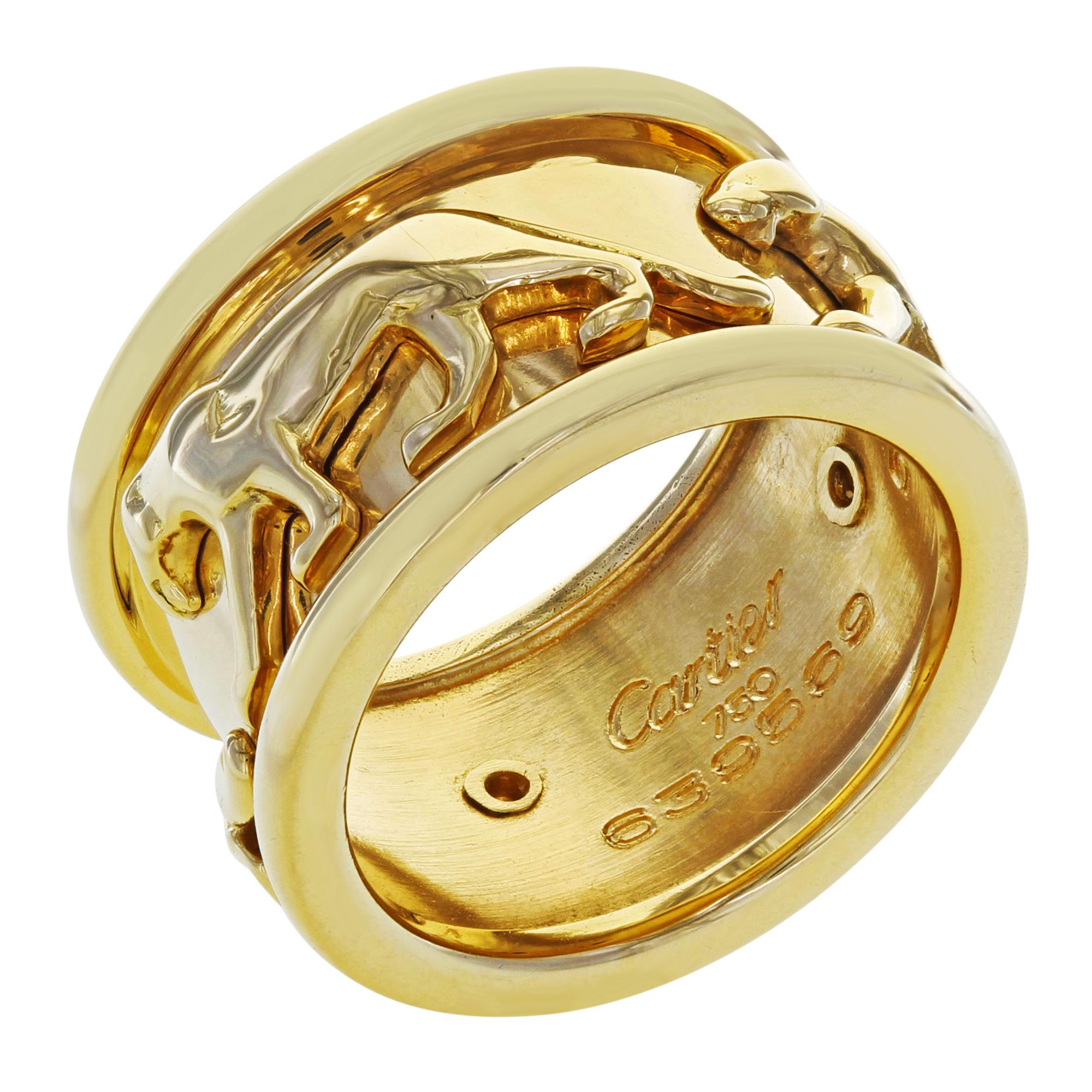 Women's Cartier Walking Panther Yellow Gold Ring 12g