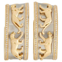 Cartier Walking Panthere Ohrringe aus 18 Karat Gelbgold mit 0,85 Karat Diamanten