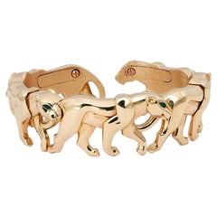 Cartier Walking Pantheres Nakoura Cuff Bracelet 18K Yellow Gold