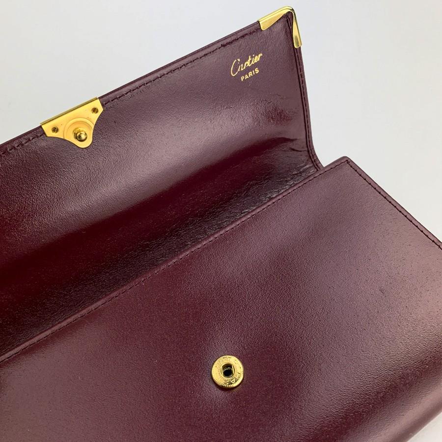 Black CARTIER  Wallet in Burgundy Leather