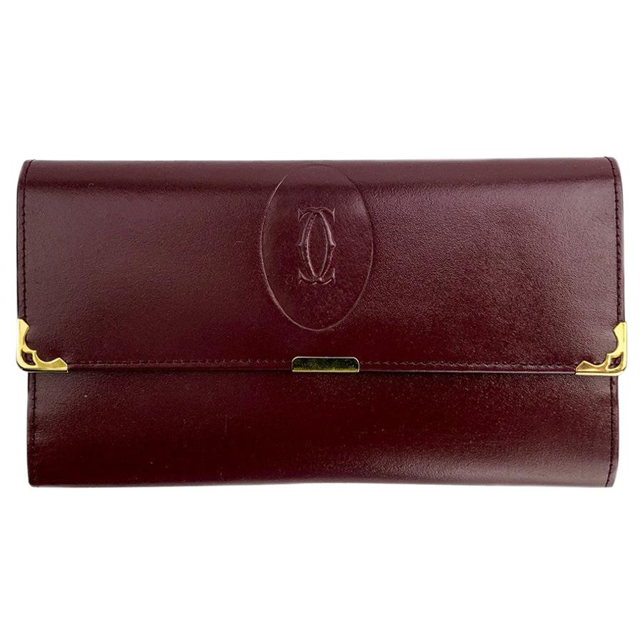 CARTIER  Wallet in Burgundy Leather