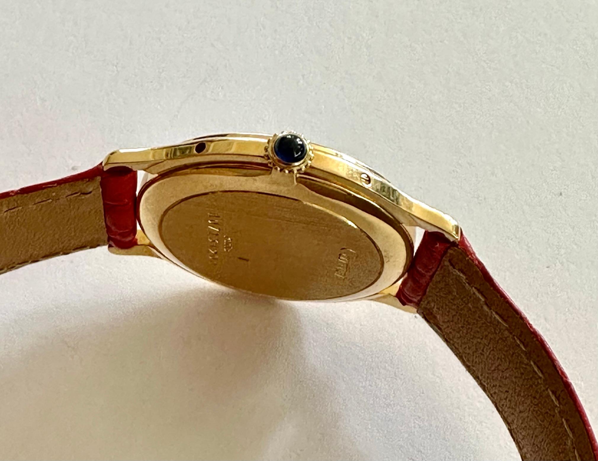 Women's or Men's Cartier Watch, Model, Ronde, Large Model, Paris Dial circa 1980, Handwinding
