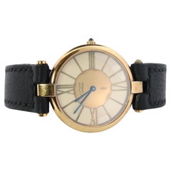 Cartier Watch. Must de Cartier LARGE Vendome Round Argent Vermeil 30mm Dial.